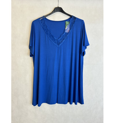 T-SHIRT SCOLLO A V IN PIZZO
