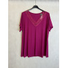 T-SHIRT SCOLLO A V IN PIZZO