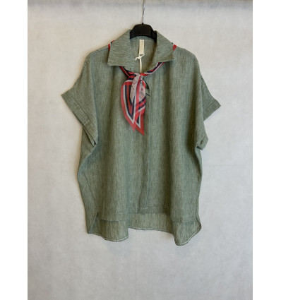 CAMICIA KABAN CON FOULARD