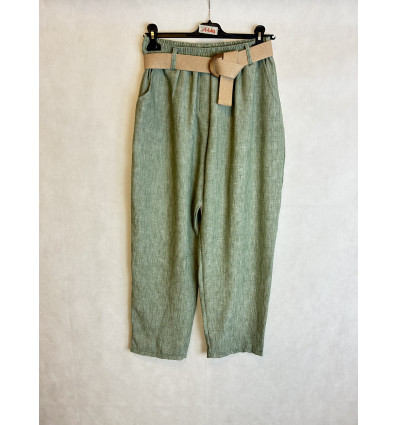 PANTALONE CON CINTURA ABBINATA