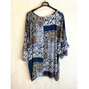 BLUSA BLU STAMPA ASTRATTA