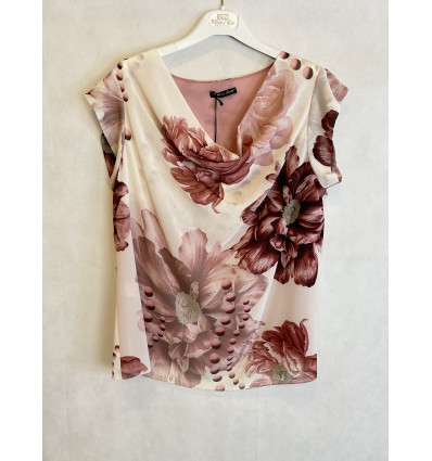 BLUSA COLLO SCIALLATO FANTASIA FIORE