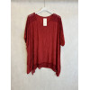 BLUSA INSERTI IN PIZZO E RICAMO A FILO