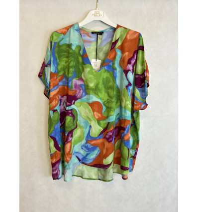 BLUSA FANTASIA ASTRATTA SCOLLO A V