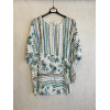 BLUSA BIANCA STAMPA RIGHE E FOGLIE
