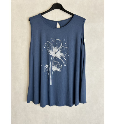 CANOTTA STAMPA FIORE STRASS