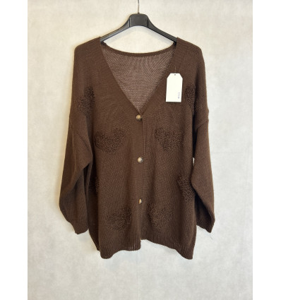 CARDIGAN CON CUORI A RILIEVO