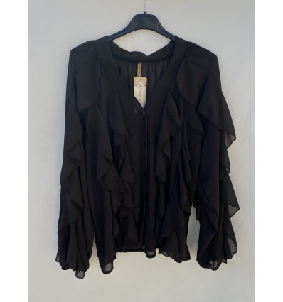 CAMICIA SCOLLO A V CON VOLANT