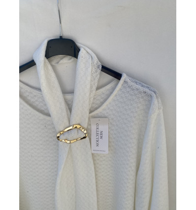 MAGLIA TESSUTO OPERATO CON SCIARPINA