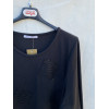 MAGLIA NERA PATCHWORK E PAILLETTES