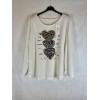 MAGLIA STAMPA CUORI SPALMATI LUREX