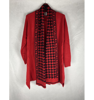 MAXI MAGLIA SCIARPA PIED DE POULE