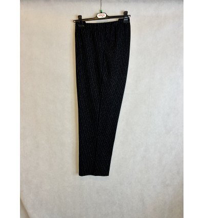 PANTALONE NERO GESSATO