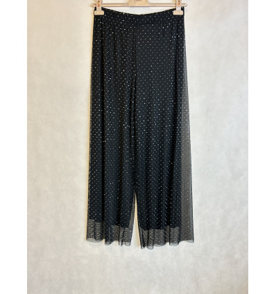 PANTALONE TESSUTO MESH CON BORCHIETTE
