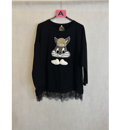 FELPA CON PAILLETTES CON LETTERE