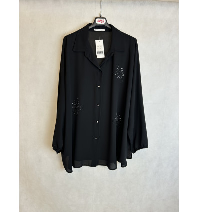 CAMICIA IN GEORGETTE CON CRISTALLI