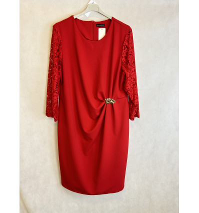 ABITO IN CREPE MANICHE IN PIZZO