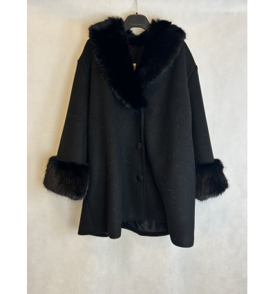CAPPOTTO MISTO LANA CON ECOPELLICCIA
