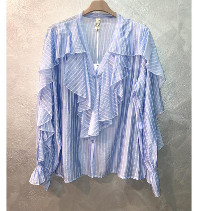 CAMICIA RIGA BASTONCINO CON JABOT