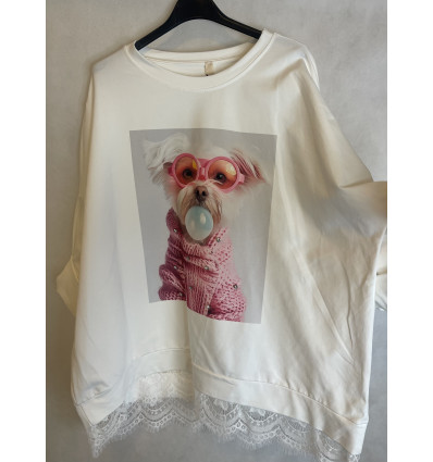 FELPA GARZATA CON STAMPA