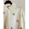 CAMICIA BIANCA RICAMO A FILO FIORELLINI