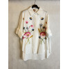 CAMICIA BIANCA RICAMO A FILO FIORELLINI