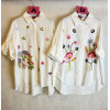 CAMICIA BIANCA RICAMO A FILO FIORELLINI