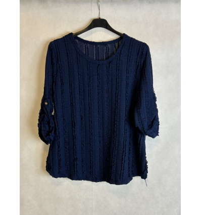 MAGLIA INSERTI CON VOLANT IN PIZZO