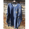 BLUSA IN JEANS RICAMI A FILO