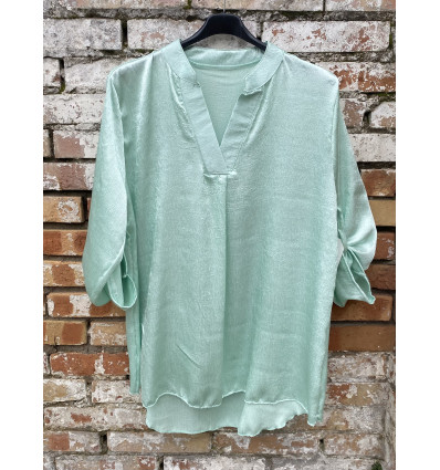 BLUSA IN RASO SCOLLO A V COREANA