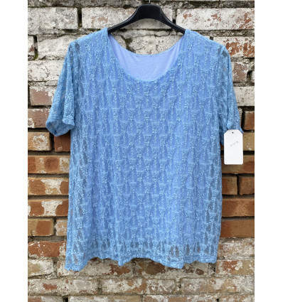 T-SHIRT IN TESSUTO MESH, FODERATA