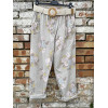 PANTALONE IN BENGALINA CON STAMPA FIORATA CON CINTURA