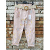 PANTALONE IN BENGALINA CON STAMPA FIORATA CON CINTURA