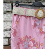 PANTALONE IN BENGALINA CON STAMPA FIORATA CON CINTURA