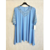 T-SHIRT SCOLLO E MANICHE IN PIZZO