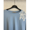 T-SHIRT INSERTI IN PIZZO SU SPALLA