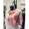 T-SHIRT INSERTI IN PIZZO SU SPALLA