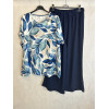 COMPLETO BLUSA STAMPA FOGLIE