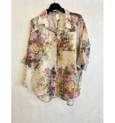 CAMICIA FIORI CON TASCHINA