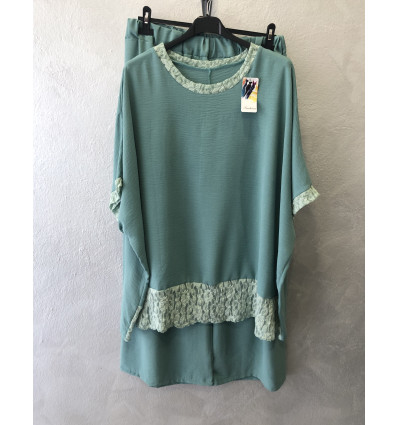 COMPLETO BLUSA PROFILI IN PIZZO