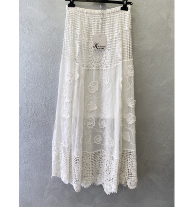 GONNA IN PIZZO DI COTONE