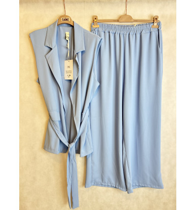 COMPLETO GILET CON CINTURA