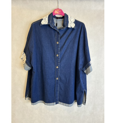 KABAN IN JEANS MERLETTO SUL COLLO