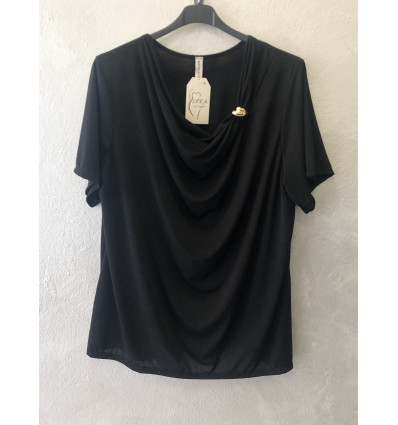 MAGLIA COLLO SCIALLATO CON ELEMENTO METALLICO