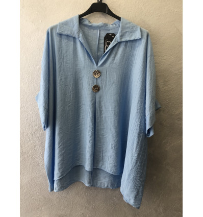 BLUSA CABAN CON SCOLLO A V E FOTTONI DORATI CENTRALI