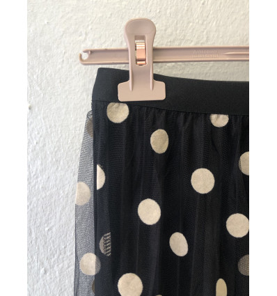 GONNA NERO POIS PLISSETTATA DOPPIATA IN TULLE