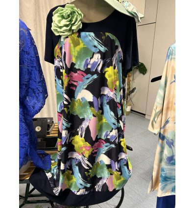 ABITO STAMPA ASTRATTA MULTICOLOR