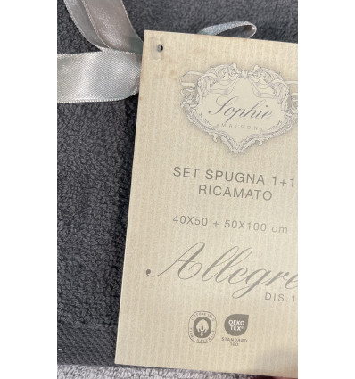 SET BAGNO RICAMATO CON SCRITTA SIMPATICA