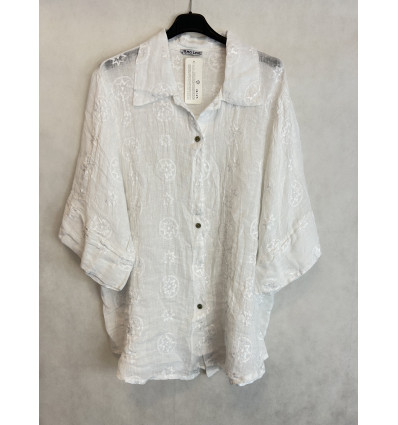 CAMICIA ROSONI RICAMATI A FILO