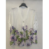 CAMICIA IN LINO ROSETTA POSITANO SCOLLO A V STAMPA FIORI